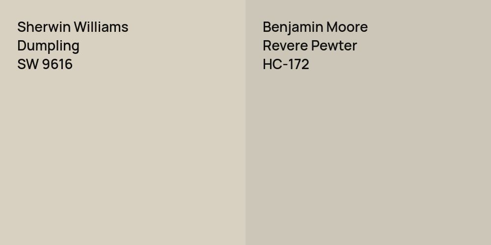 Sherwin Williams Dumpling vs. Benjamin Moore Revere Pewter