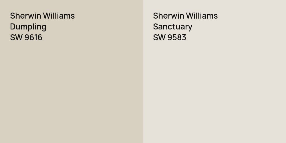 Sherwin Williams Dumpling vs. Sherwin Williams Sanctuary