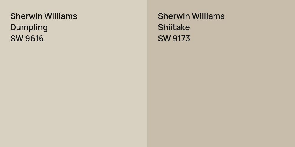 Sherwin Williams Dumpling vs. Sherwin Williams Shiitake