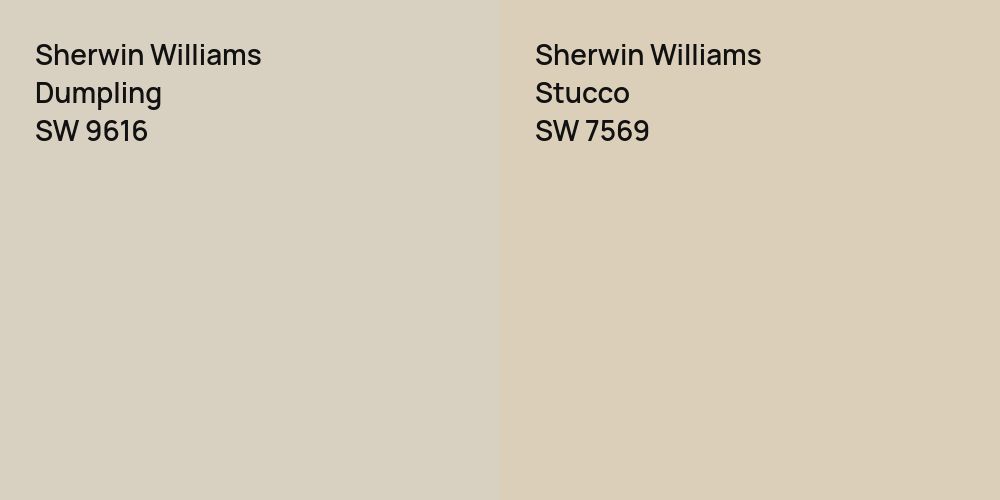 Sherwin Williams Dumpling vs. Sherwin Williams Stucco