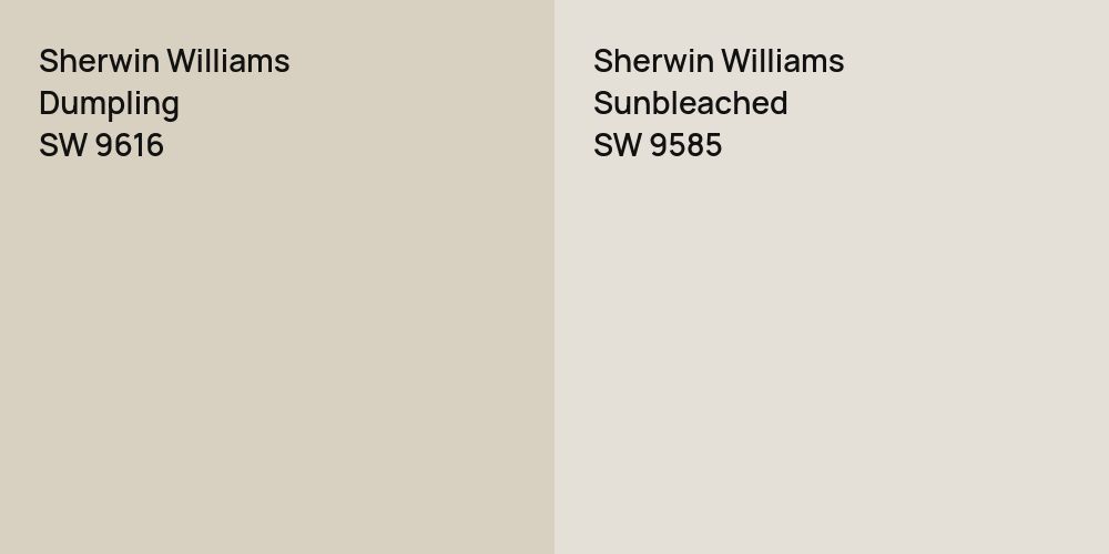 Sherwin Williams Dumpling vs. Sherwin Williams Sunbleached