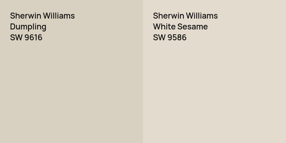 Sherwin Williams Dumpling vs. Sherwin Williams White Sesame