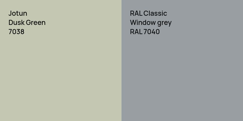 Jotun Dusk Green vs. RAL Classic  Window grey