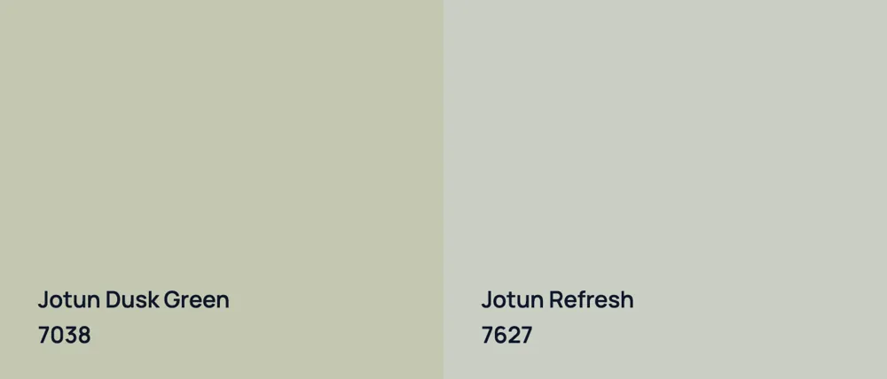 Jotun Dusk Green 7038 vs Jotun Refresh 7627