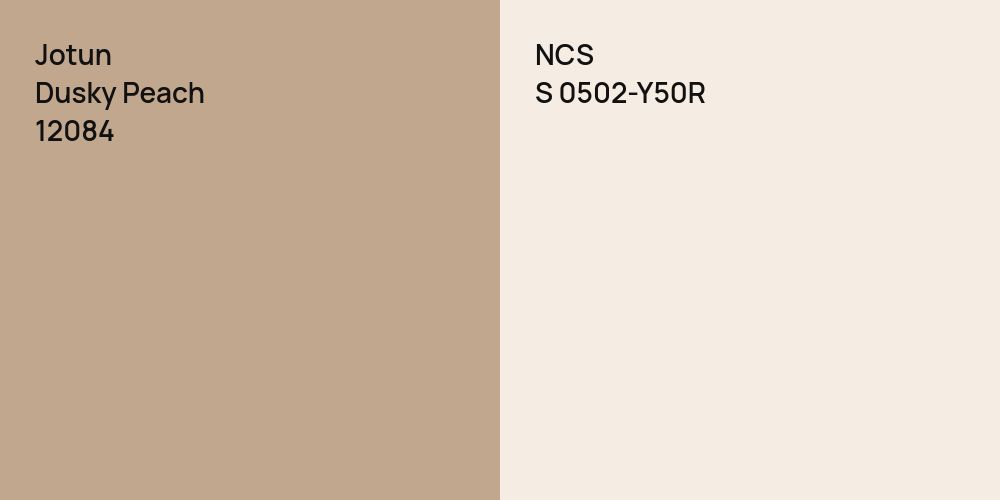 Jotun Dusky Peach vs. NCS S 0502-Y50R