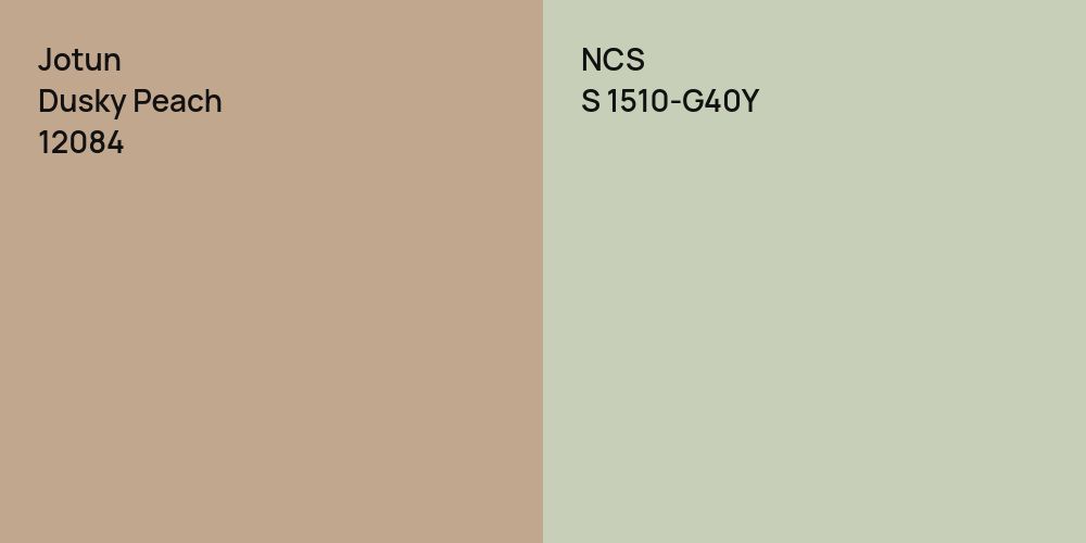 Jotun Dusky Peach vs. NCS S 1510-G40Y