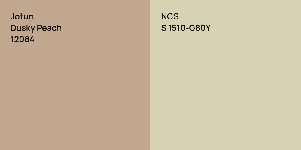 Jotun Dusky Peach vs. NCS S 1510-G80Y