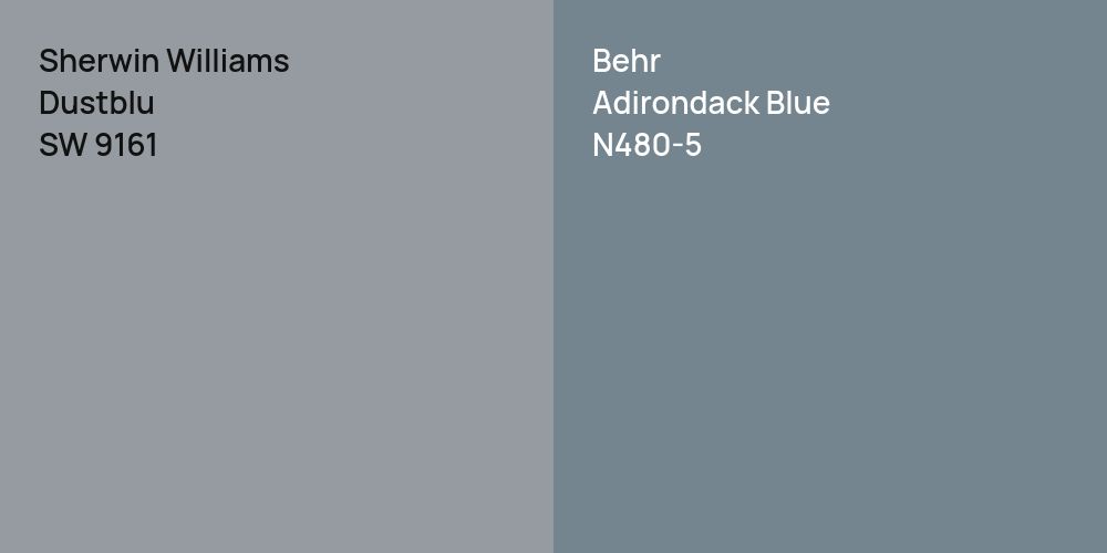 Sherwin Williams Dustblu vs. Behr Adirondack Blue