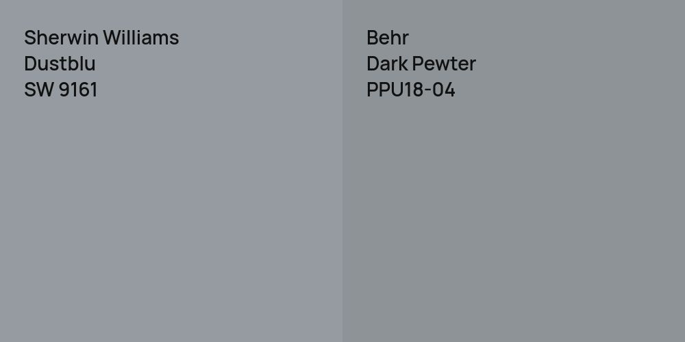 Sherwin Williams Dustblu vs. Behr Dark Pewter