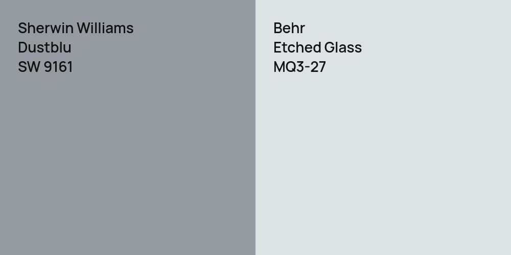 Sherwin Williams Dustblu vs. Behr Etched Glass