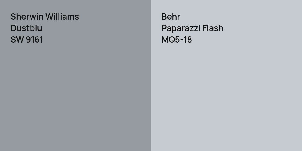 Sherwin Williams Dustblu vs. Behr Paparazzi Flash