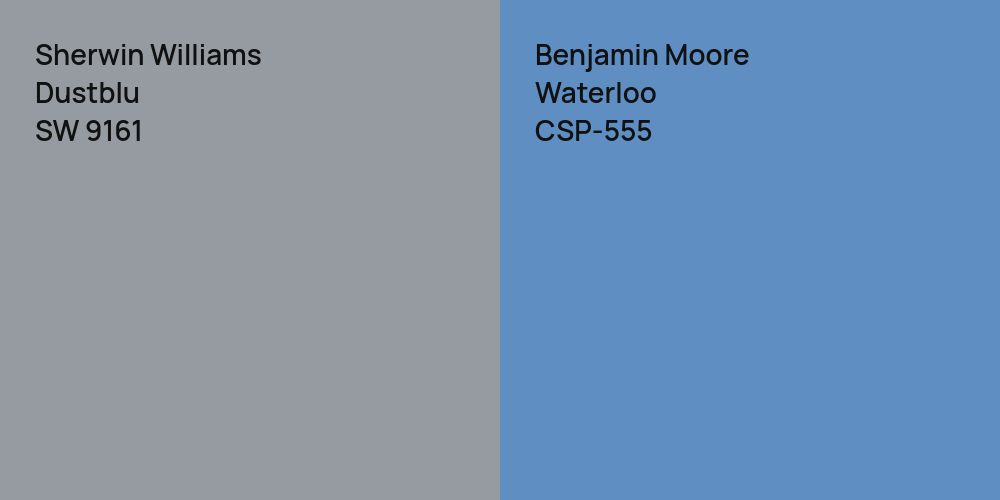 Sherwin Williams Dustblu vs. Benjamin Moore Waterloo