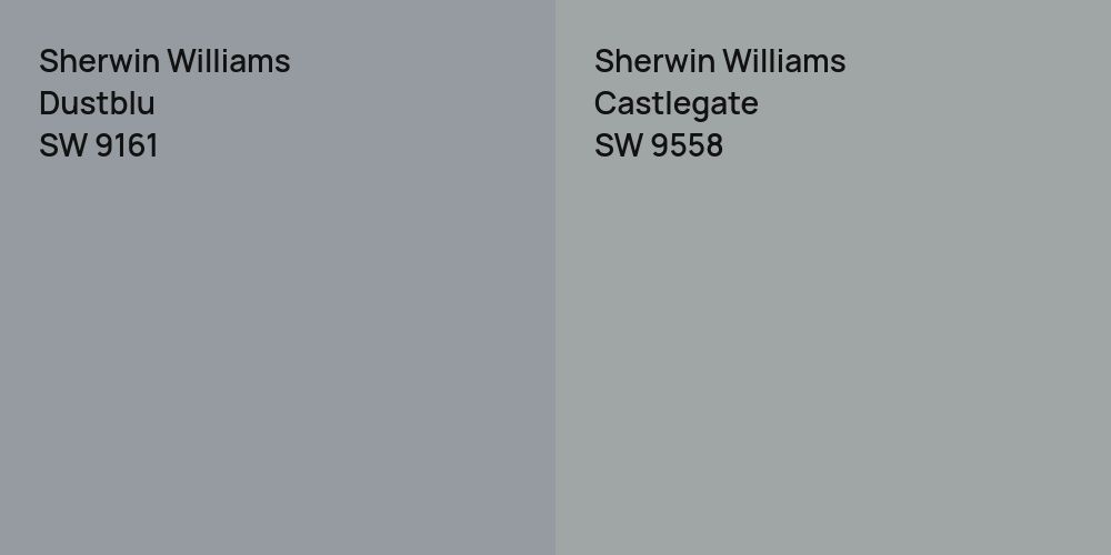 Sherwin Williams Dustblu vs. Sherwin Williams Castlegate