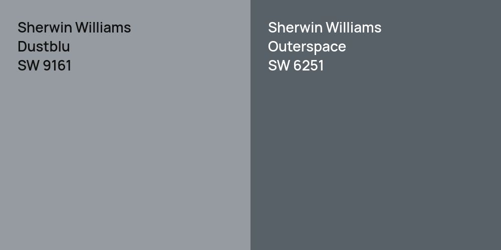 Sherwin Williams Dustblu vs. Sherwin Williams Outerspace