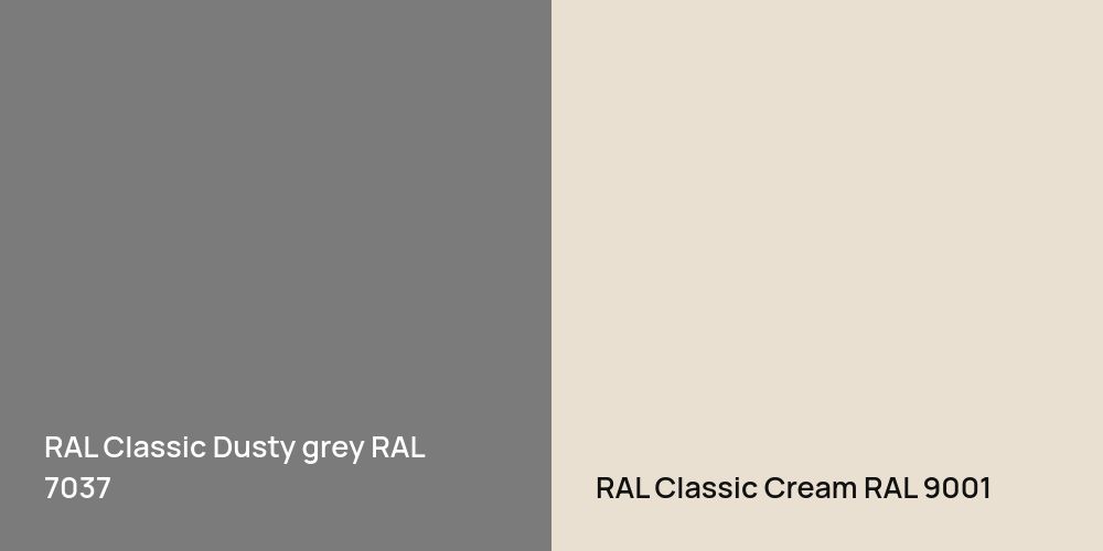 RAL Classic  Dusty grey vs. RAL Classic  Cream