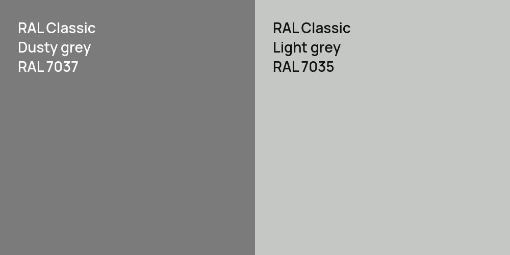 RAL Classic  Dusty grey vs. RAL Classic  Light grey