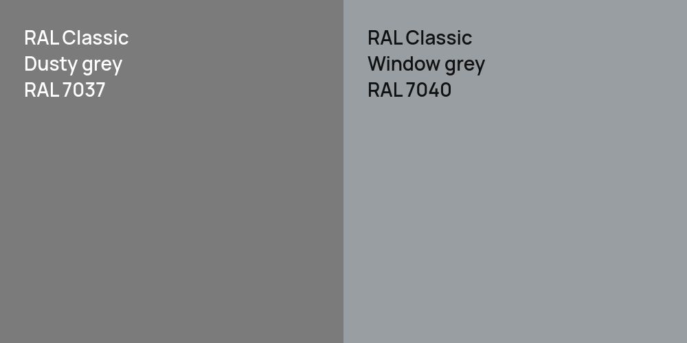 RAL Classic  Dusty grey vs. RAL Classic  Window grey