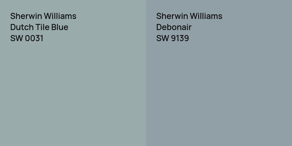 Sherwin Williams Dutch Tile Blue vs. Sherwin Williams Debonair