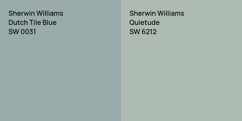 Sherwin Williams Dutch Tile Blue vs. Sherwin Williams Quietude