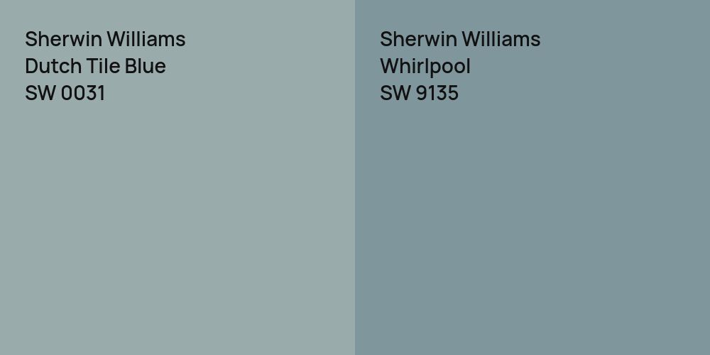 Sherwin Williams Dutch Tile Blue vs. Sherwin Williams Whirlpool