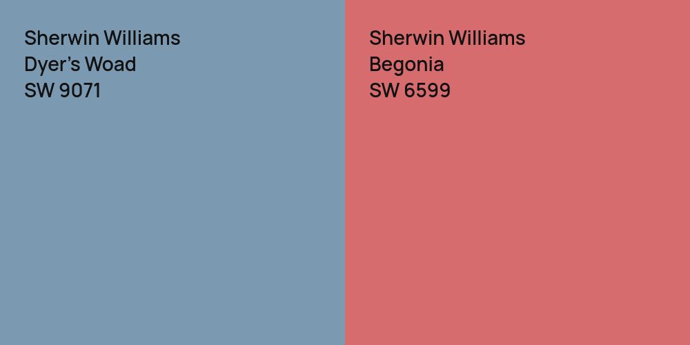 Sherwin Williams Dyer's Woad vs. Sherwin Williams Begonia