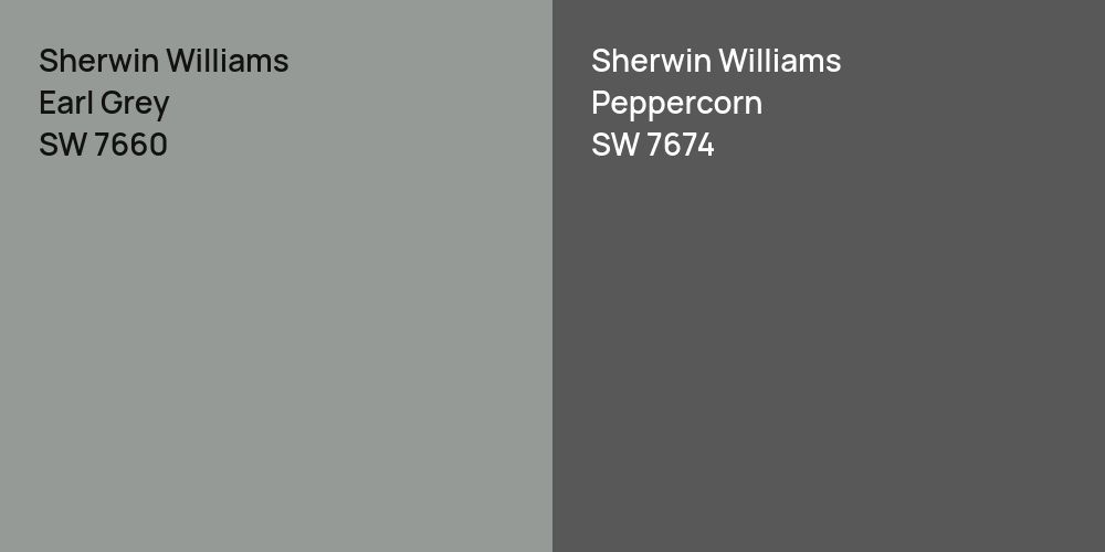 Sherwin Williams Earl Grey vs. Sherwin Williams Peppercorn