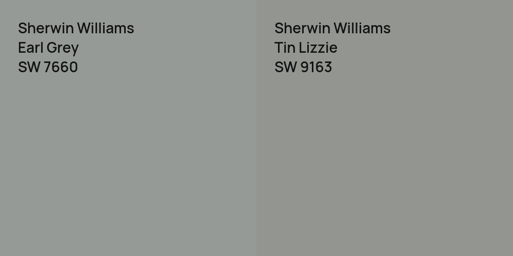 Sherwin Williams Earl Grey vs. Sherwin Williams Tin Lizzie