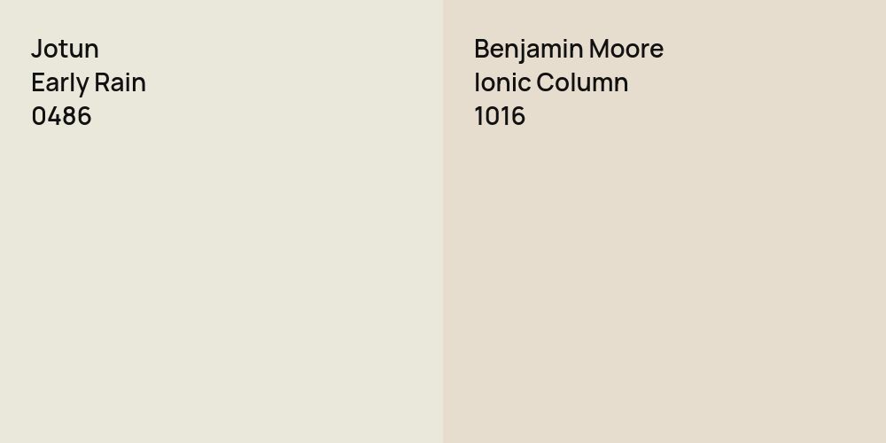 Jotun Early Rain vs. Benjamin Moore Ionic Column