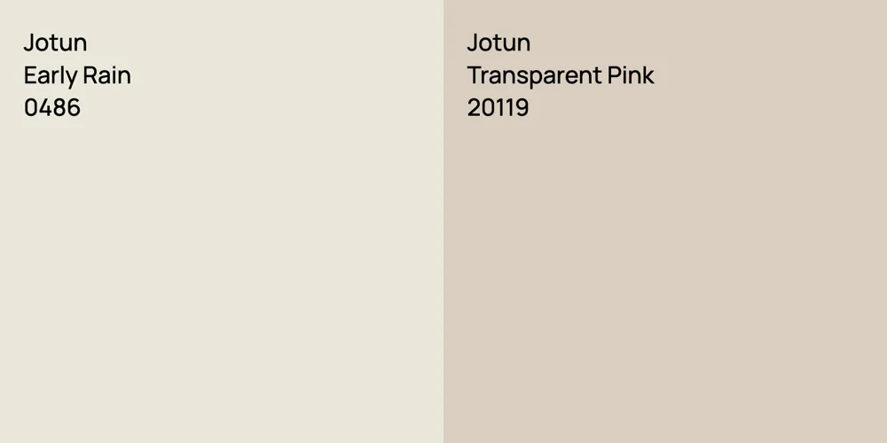 Jotun Early Rain vs. Jotun Transparent Pink