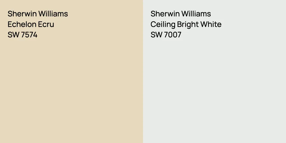 Sherwin Williams Echelon Ecru vs. Sherwin Williams Ceiling Bright White