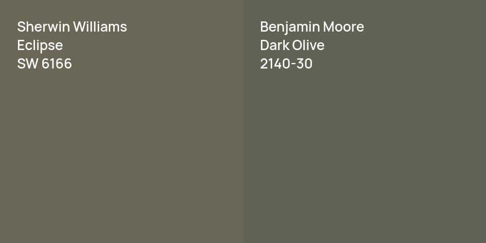 Sherwin Williams Eclipse vs. Benjamin Moore Dark Olive