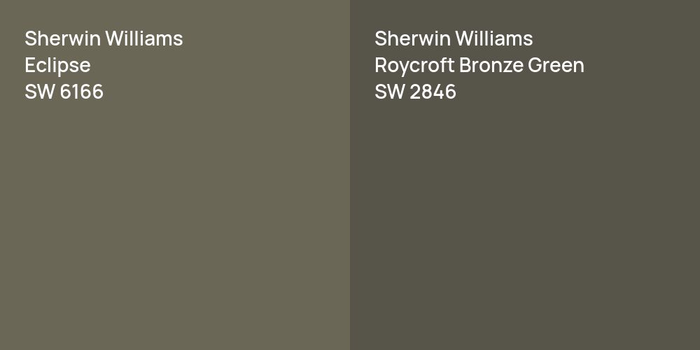 Sherwin Williams Eclipse vs. Sherwin Williams Roycroft Bronze Green