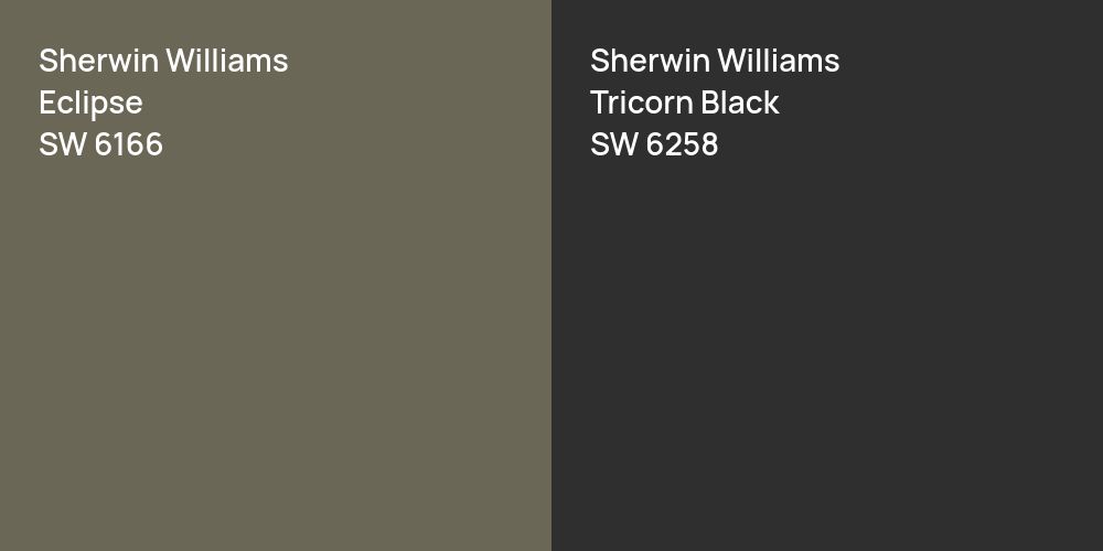 Sherwin Williams Eclipse vs. Sherwin Williams Tricorn Black