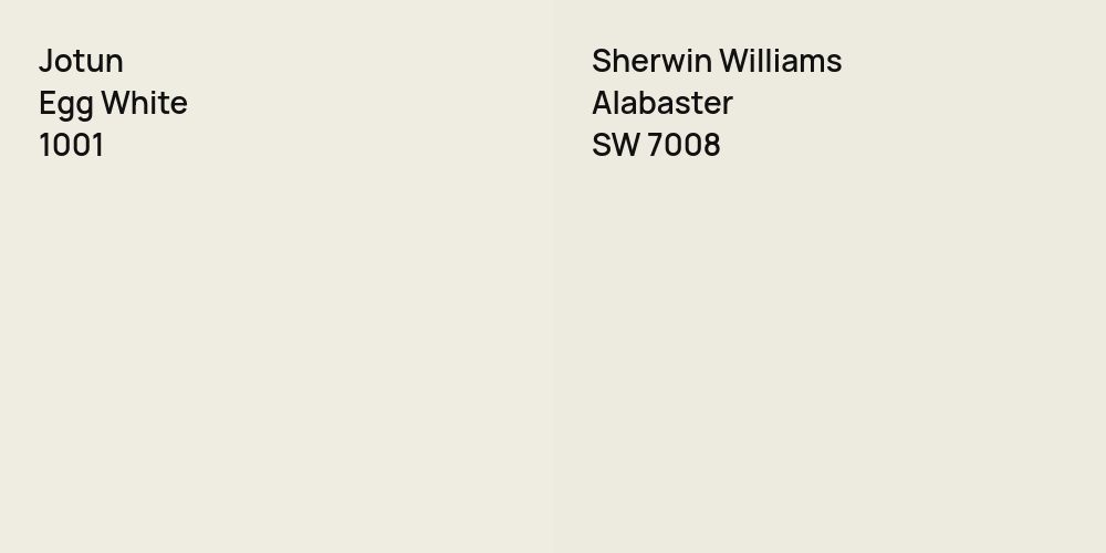 Jotun Egg White vs. Sherwin Williams Alabaster