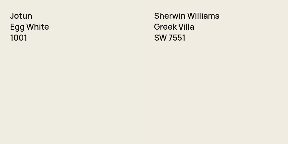 Jotun Egg White vs. Sherwin Williams Greek Villa