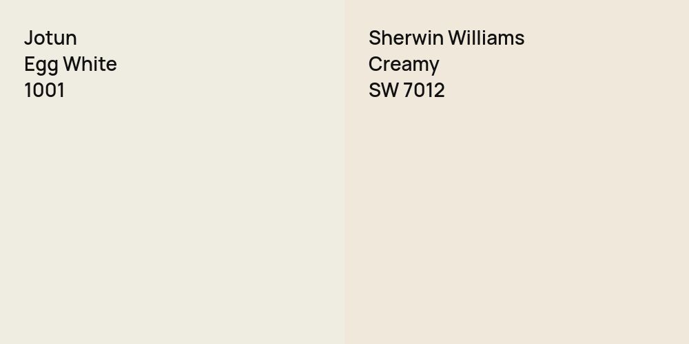 Jotun Egg White vs. Sherwin Williams Creamy