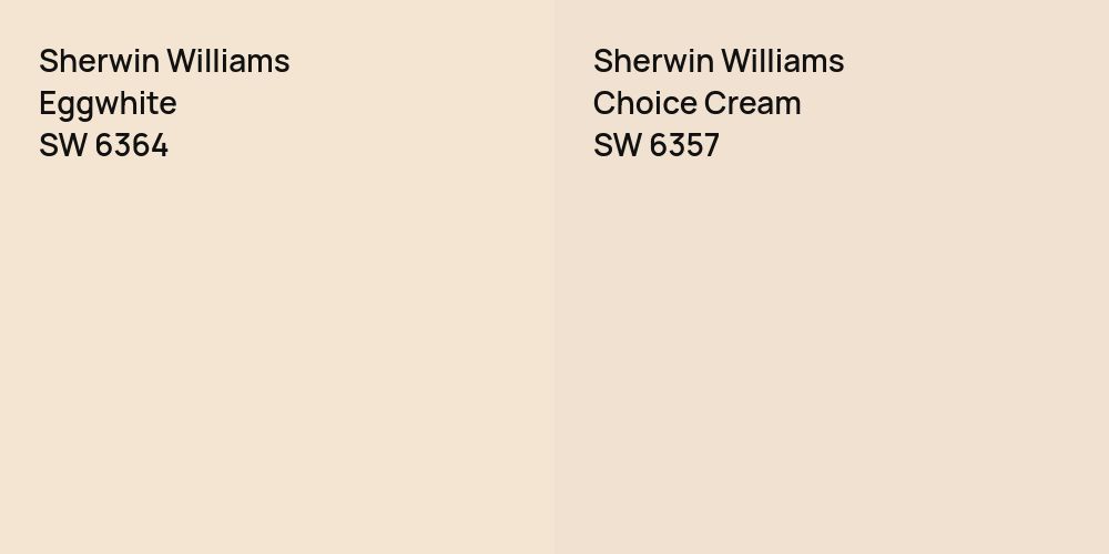 Sherwin Williams Eggwhite vs. Sherwin Williams Choice Cream