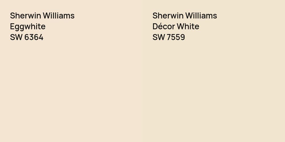 Sherwin Williams Eggwhite vs. Sherwin Williams Décor White