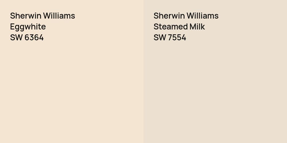 Sherwin Williams Eggwhite vs. Sherwin Williams Steamed Milk