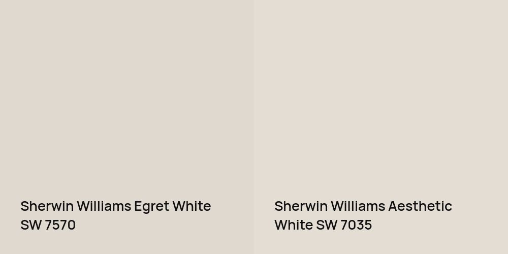 Sherwin Williams Egret White vs. Sherwin Williams Aesthetic White