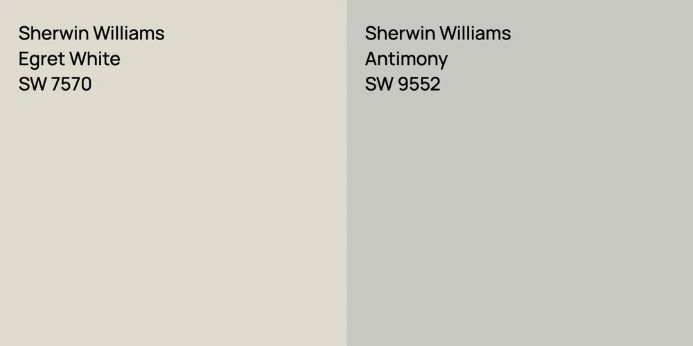 Sherwin Williams Egret White vs. Sherwin Williams Antimony