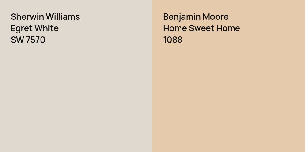 Sherwin Williams Egret White vs. Benjamin Moore Home Sweet Home