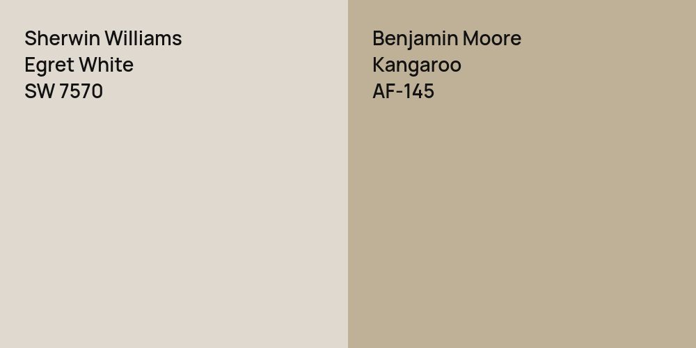 Sherwin Williams Egret White vs. Benjamin Moore Kangaroo