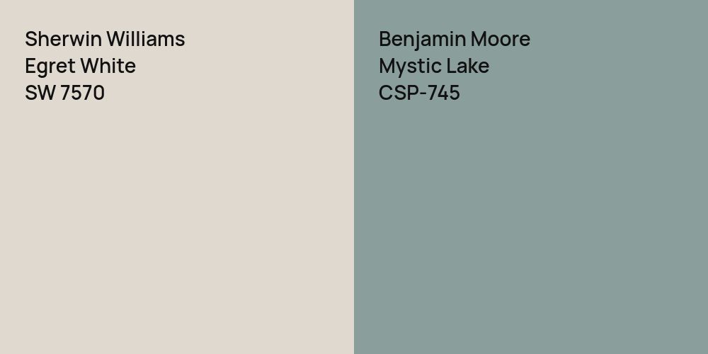 Sherwin Williams Egret White vs. Benjamin Moore Mystic Lake