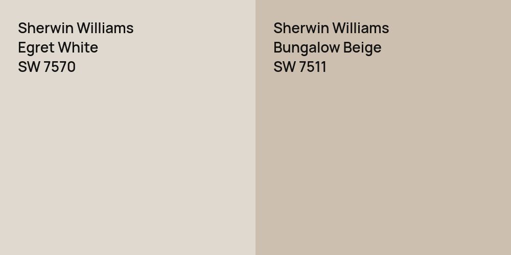 Sherwin Williams Egret White vs. Sherwin Williams Bungalow Beige