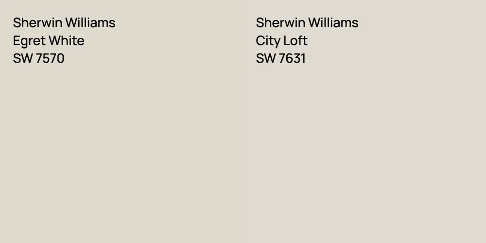 Sherwin Williams Egret White vs. Sherwin Williams City Loft