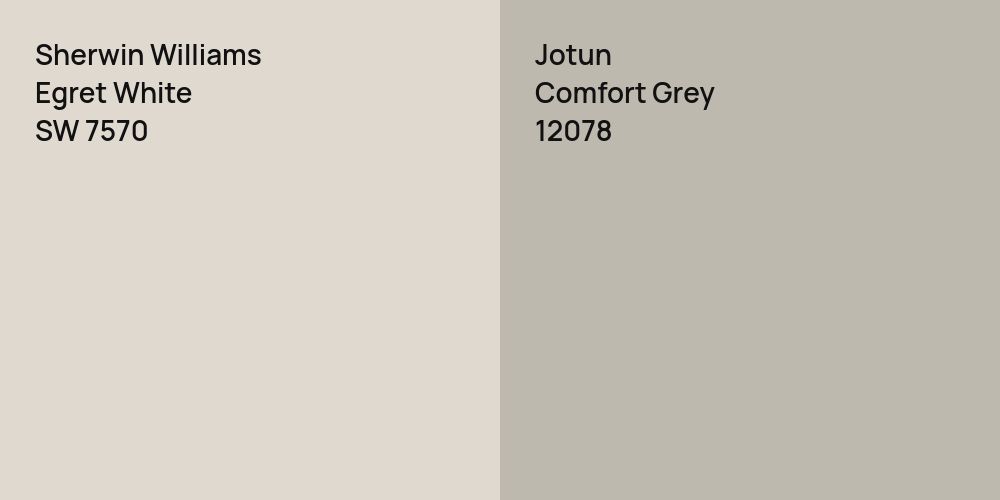 Sherwin Williams Egret White vs. Jotun Comfort Grey