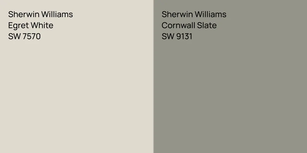 Sherwin Williams Egret White vs. Sherwin Williams Cornwall Slate