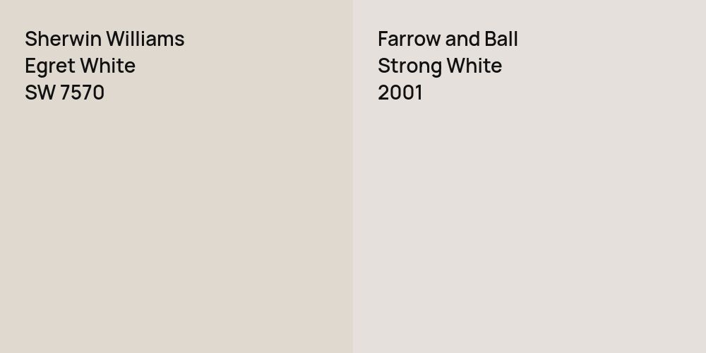 Sherwin Williams Egret White vs. Farrow and Ball Strong White