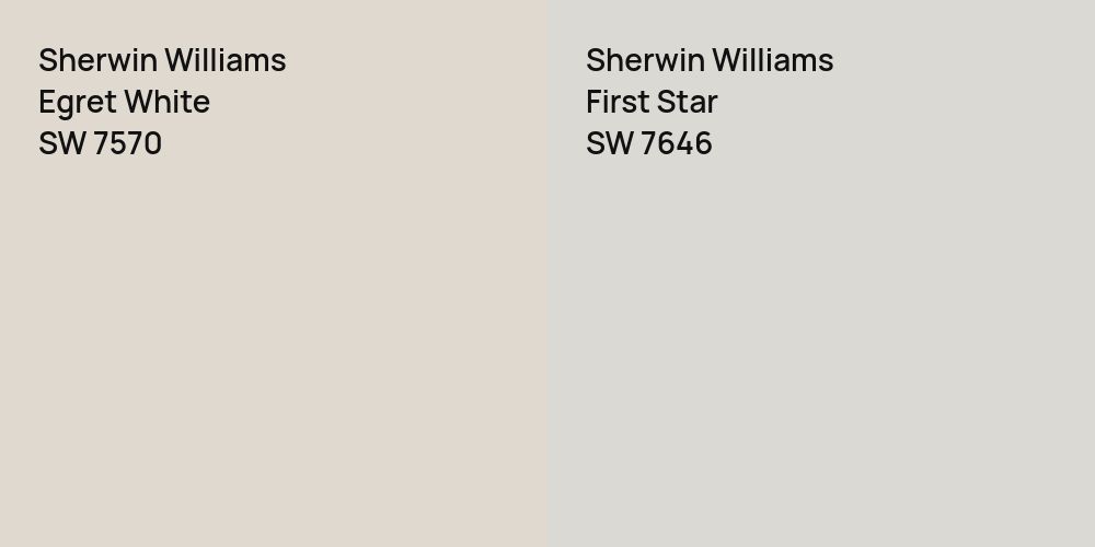 Sherwin Williams Egret White vs. Sherwin Williams First Star